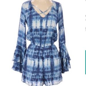 Hollister Blue Tye-Dye Romper